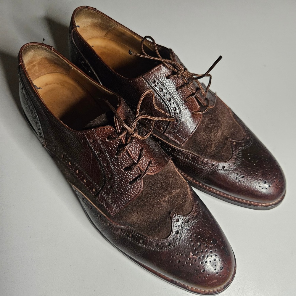 Charles Tyrwhitt Mens Brown Leather Suede Wingtip Brogue Oxford Shoes 9